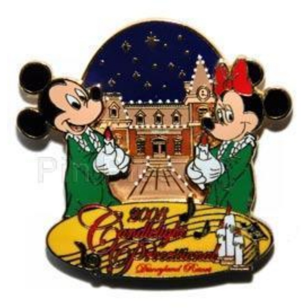 Disney Pin 66916 DLR Candlelight Processional 2008 Mickey Minnie Mouse LE 1000